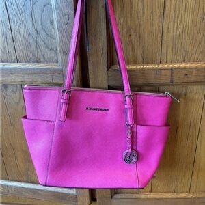Michael Kors Pink Structured Tote Bag